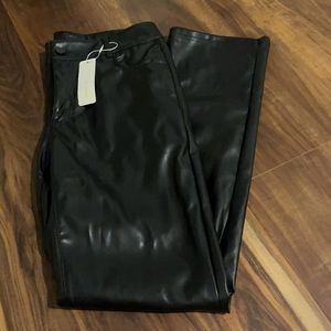 Black Faux Vegan Leather Pants